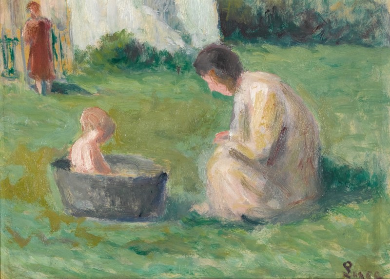 Le Bain Du Bébé Maximilien Luce tablo - Dekolata