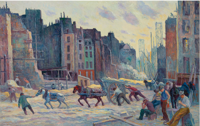 Le Percement De La Rue Réaumur, Paris Maximilien Luce tablo - Dekolata