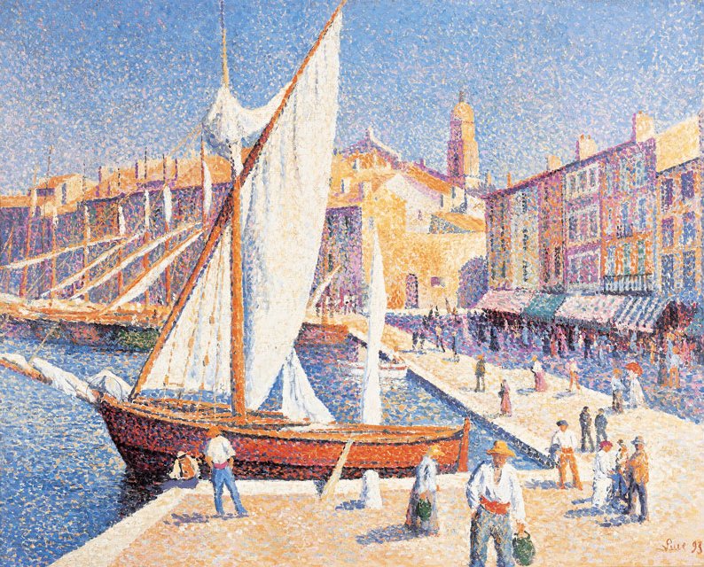 Le Port de Saint Tropez (1893) Maximilien Luce tablo - Dekolata