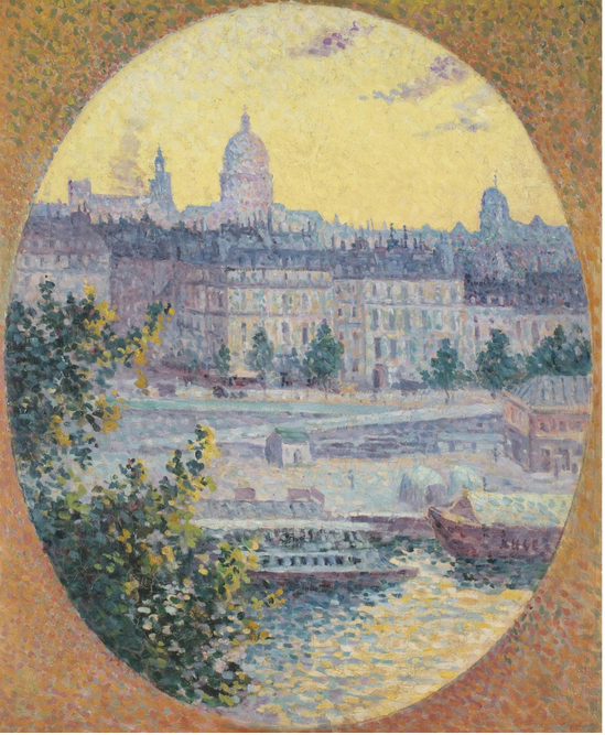 Le Quai Montebello Et La Colline Sainte geneviève, Paris (1901) Maximilien Luce tablo - Dekolata