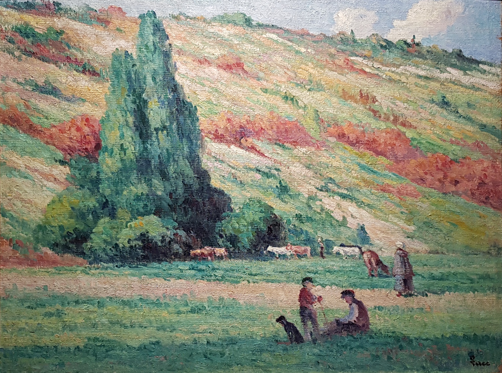 Les Coteaux, Bessy sur Cure (1908) Maximilien Luce tablo - Dekolata