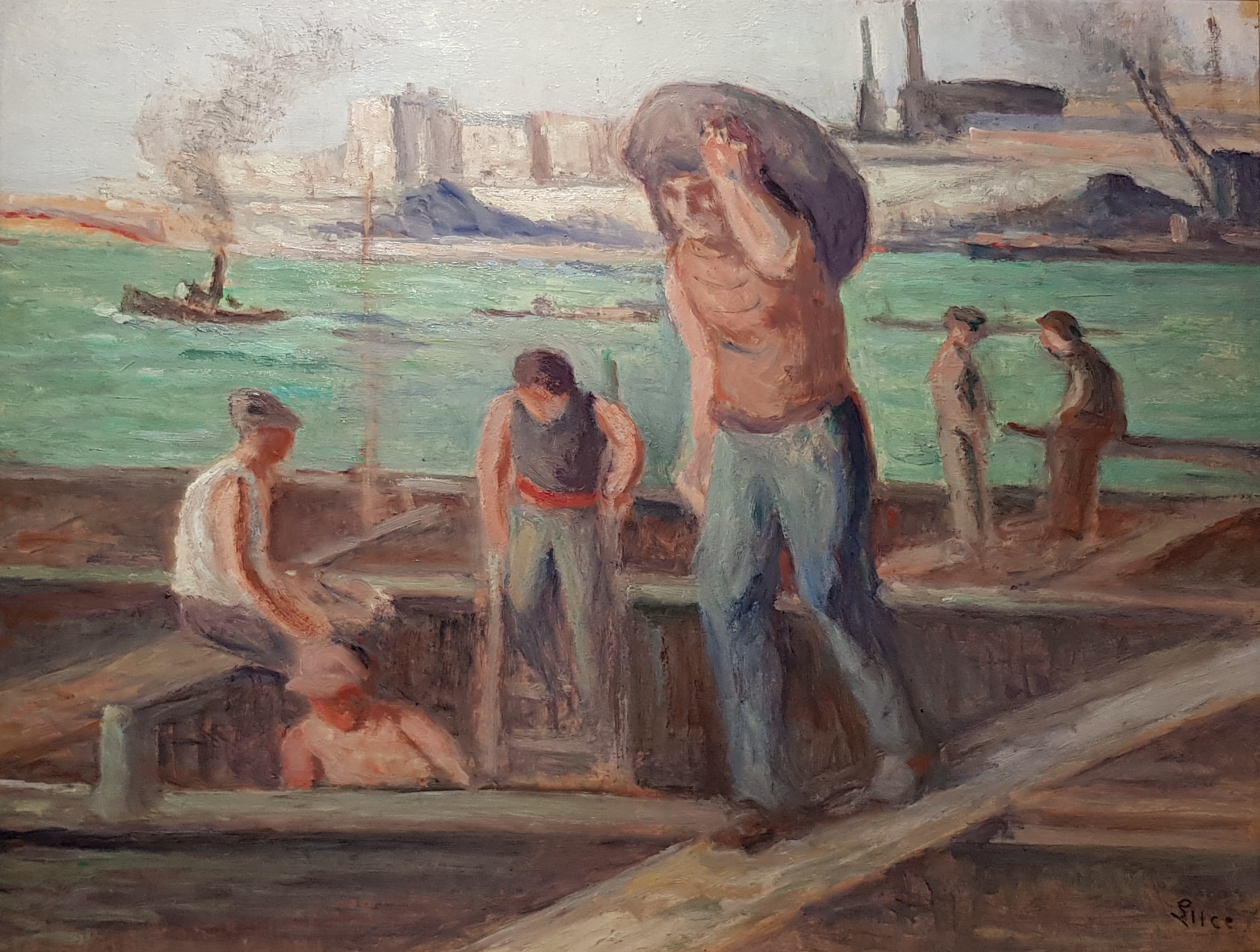 Les Débardeurs – Maximilien Luce Tablo