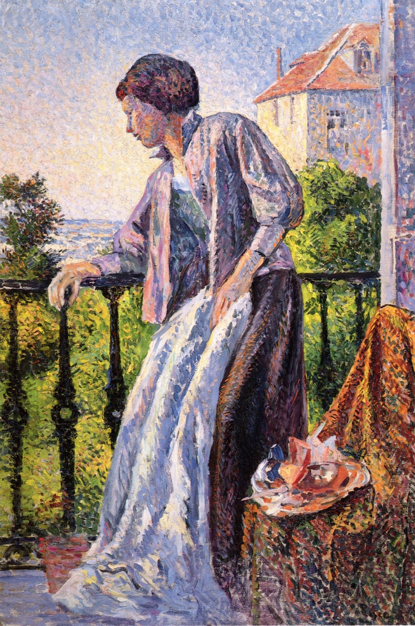 Madame Luce on the Balcony (1893) Maximilien Luce tablo - Dekolata