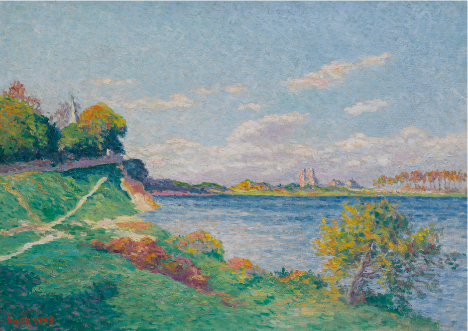 Mantes, Banks Of The Seine (1905) Maximilien Luce tablo - Dekolata