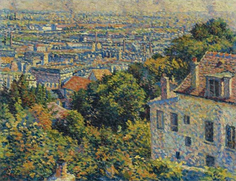 Montmartre, de la rue Cortot, vue vers Saint Denis (1900) – Maximilien Luce Tablo