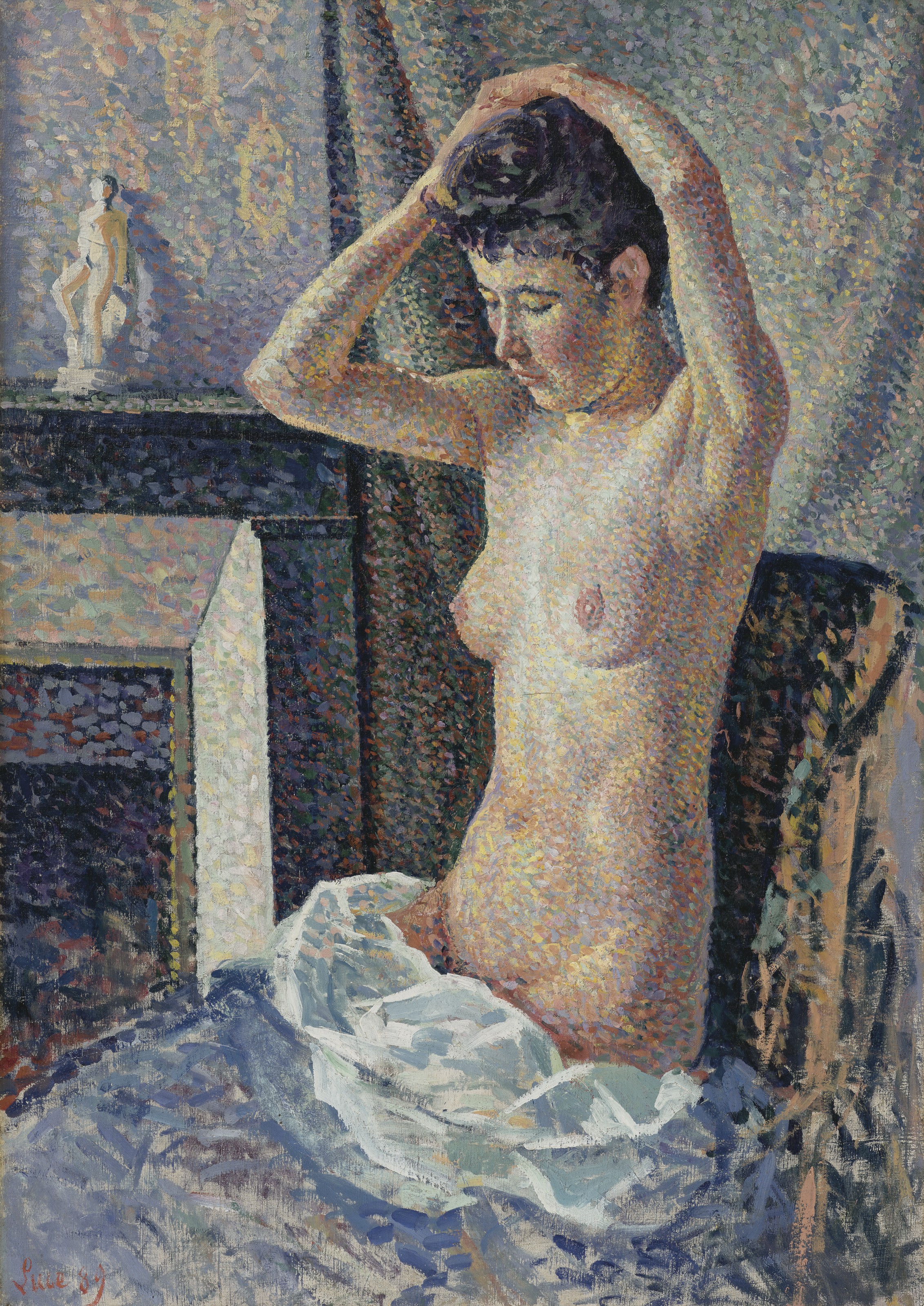 Nu Se Coiffant Maximilien Luce tablo - Dekolata