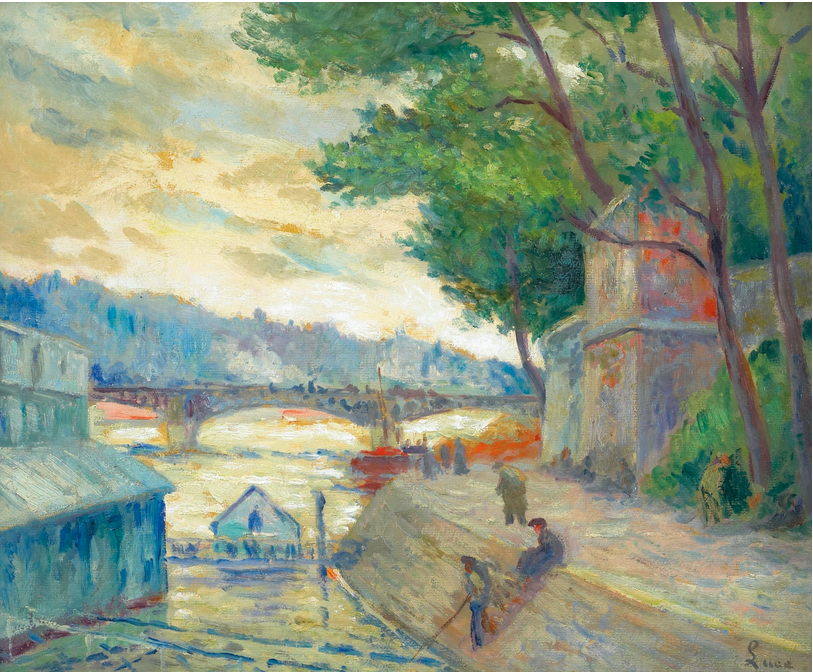 On the banks of the Seine – Maximilien Luce Tablo