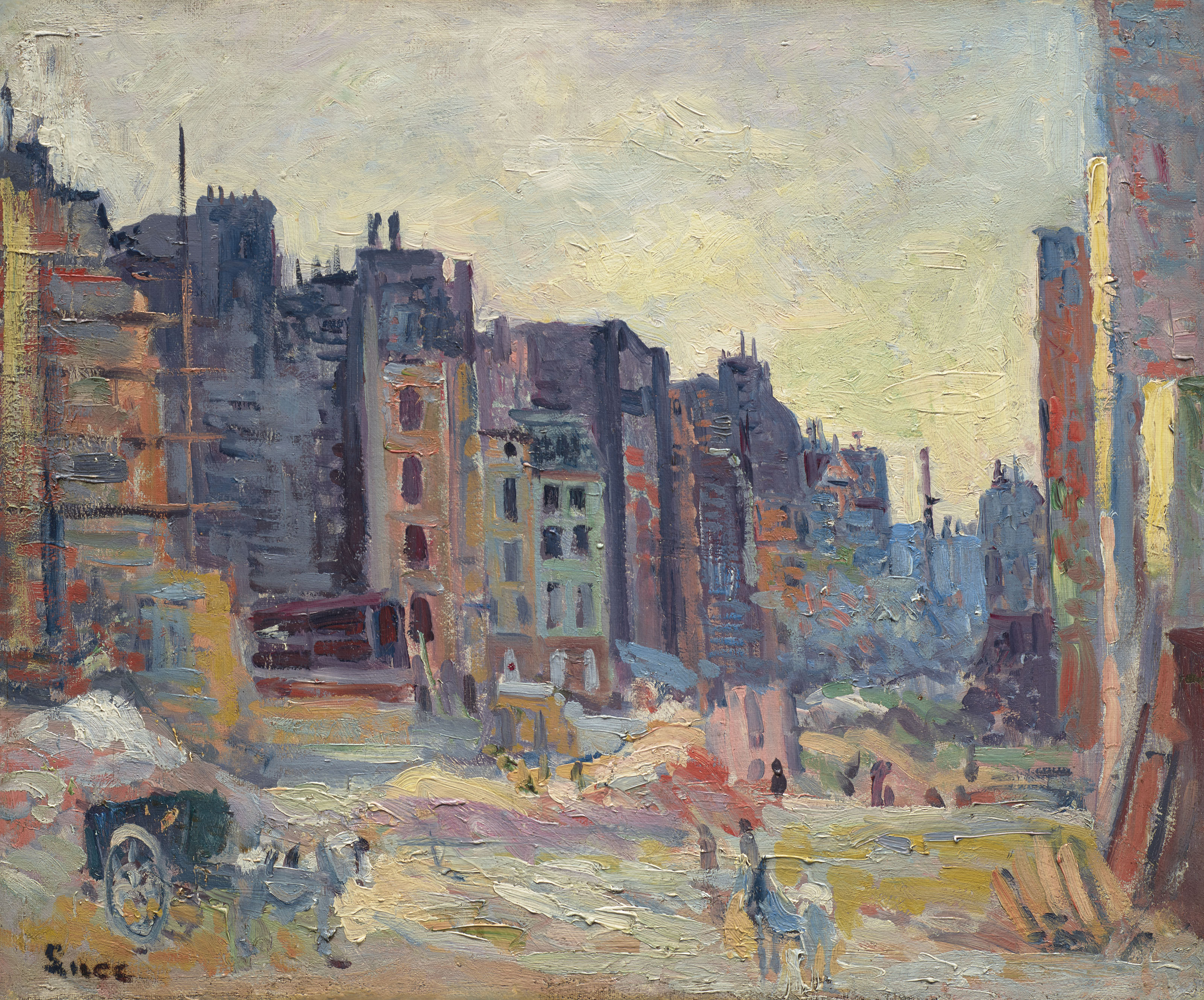 Paris, Le Percement De La Rue Réaumur – Maximilien Luce Tablo