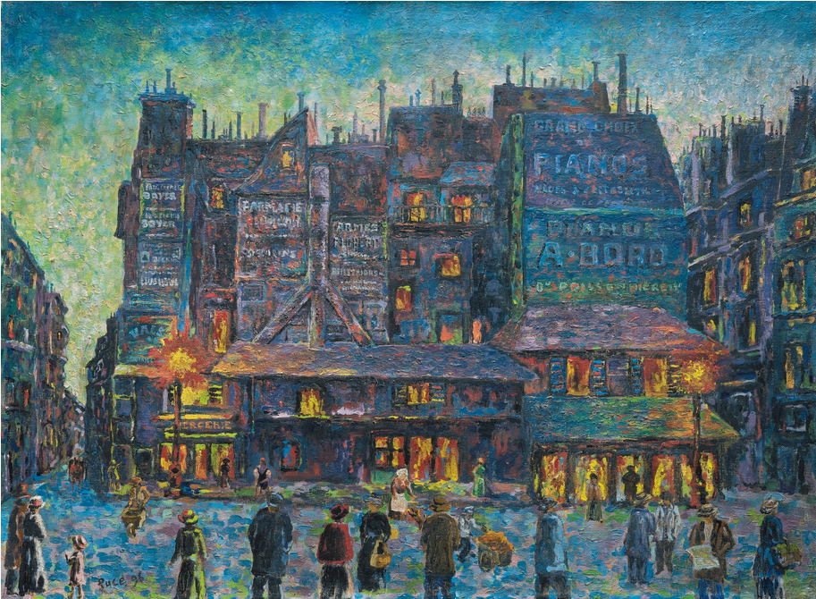 Paris, Rue Animée Le Soir (1896) Maximilien Luce tablo - Dekolata