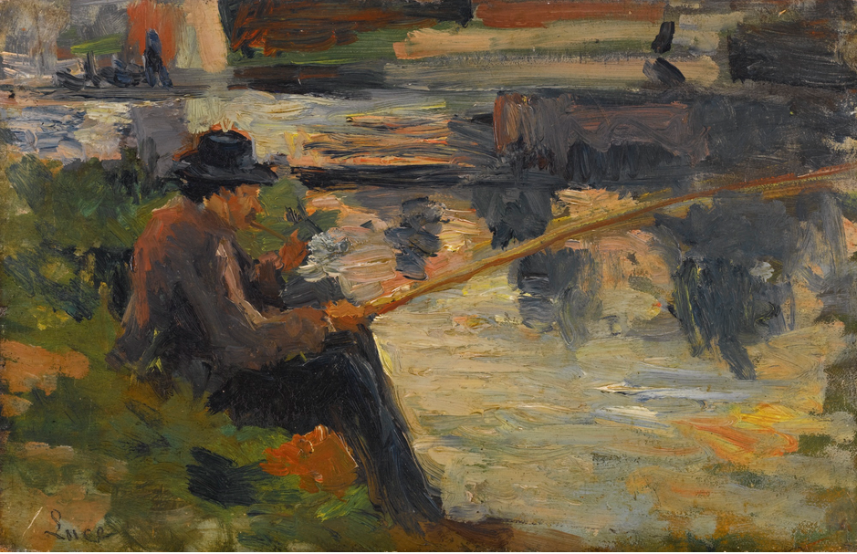 Parizelle À La Pêche Au Bas Meudon (1882) Maximilien Luce tablo - Dekolata
