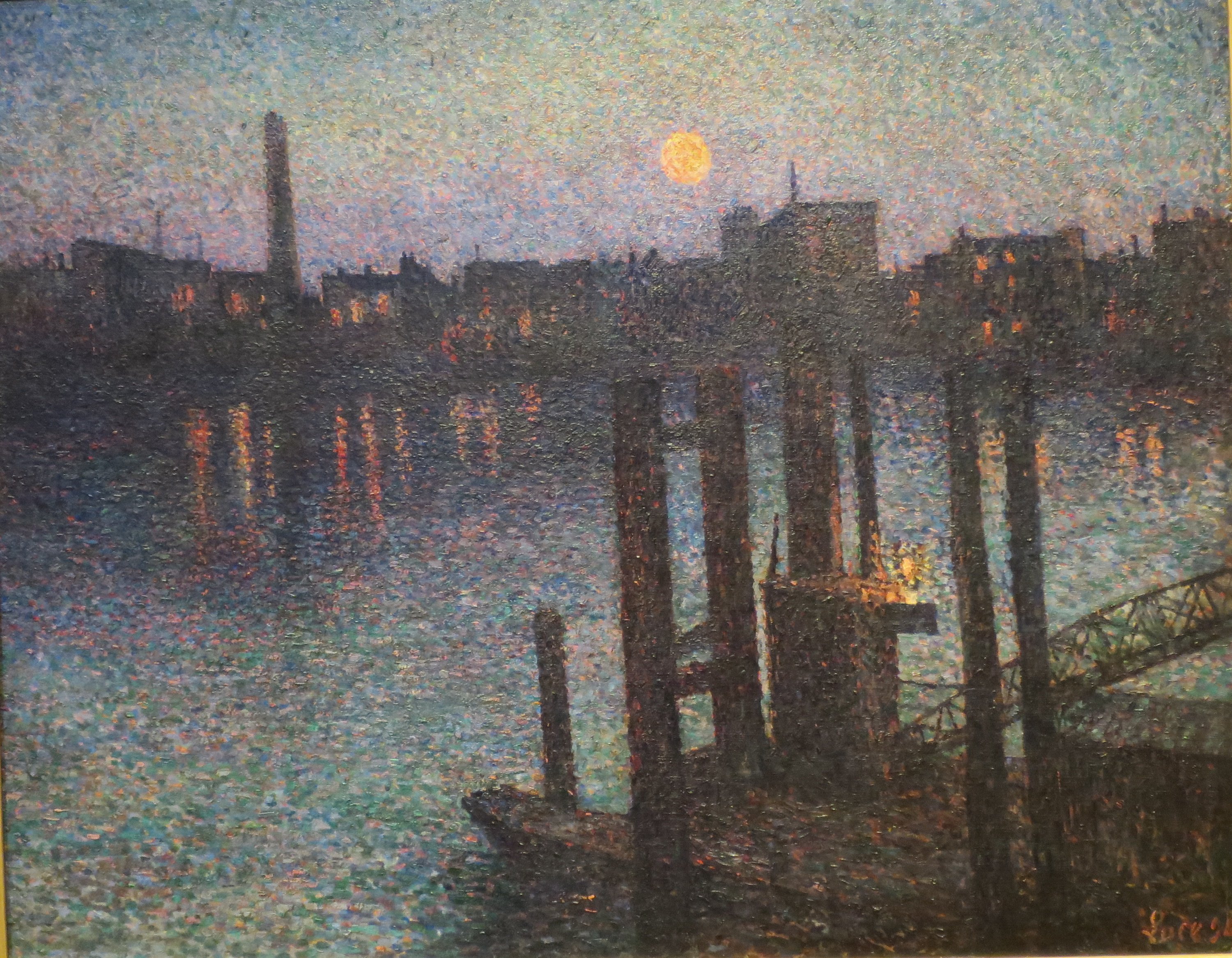 Port of London, Night (1894) Maximilien Luce tablo - Dekolata