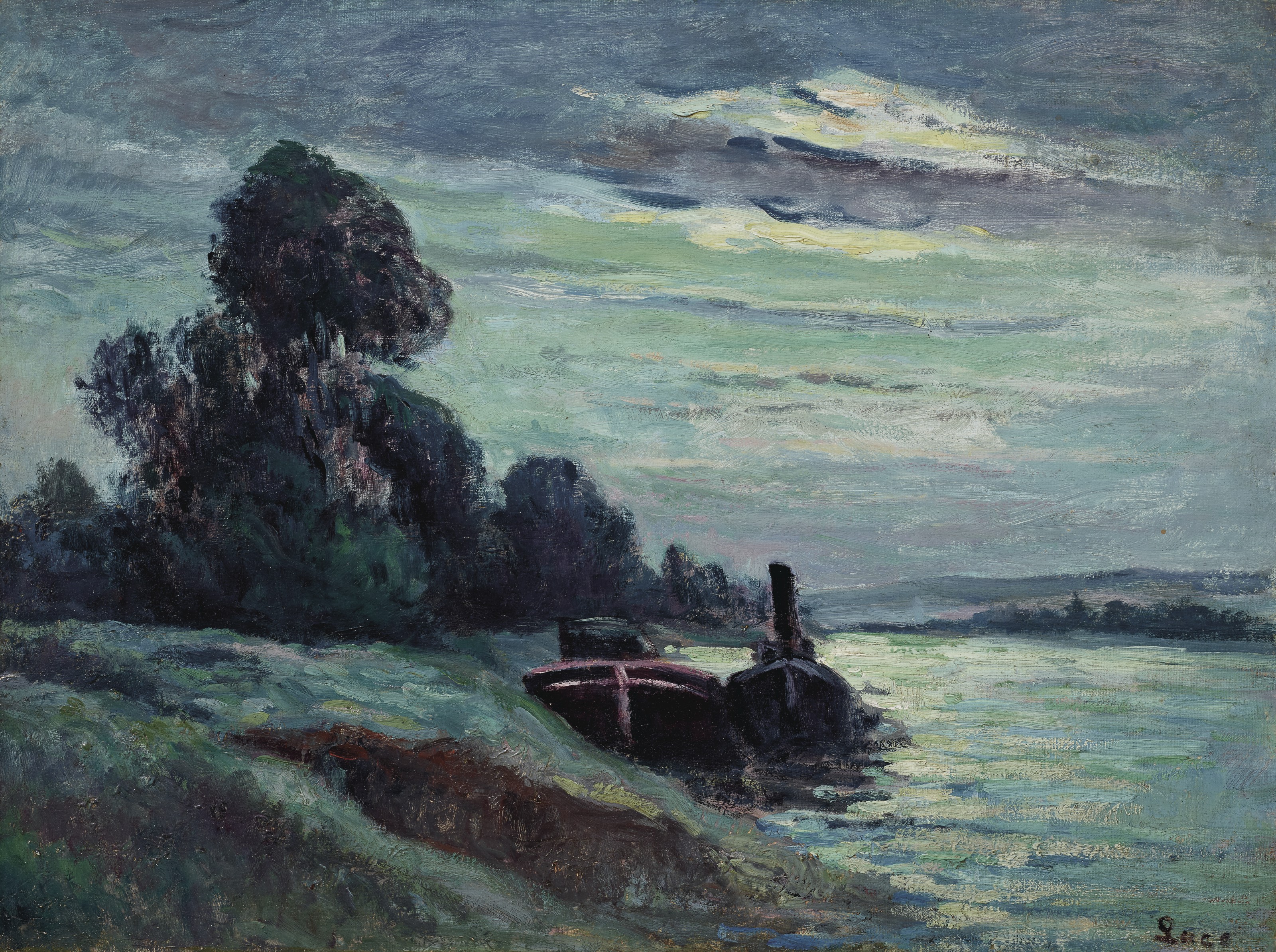 Péniches Sur La Seine Maximilien Luce tablo - Dekolata