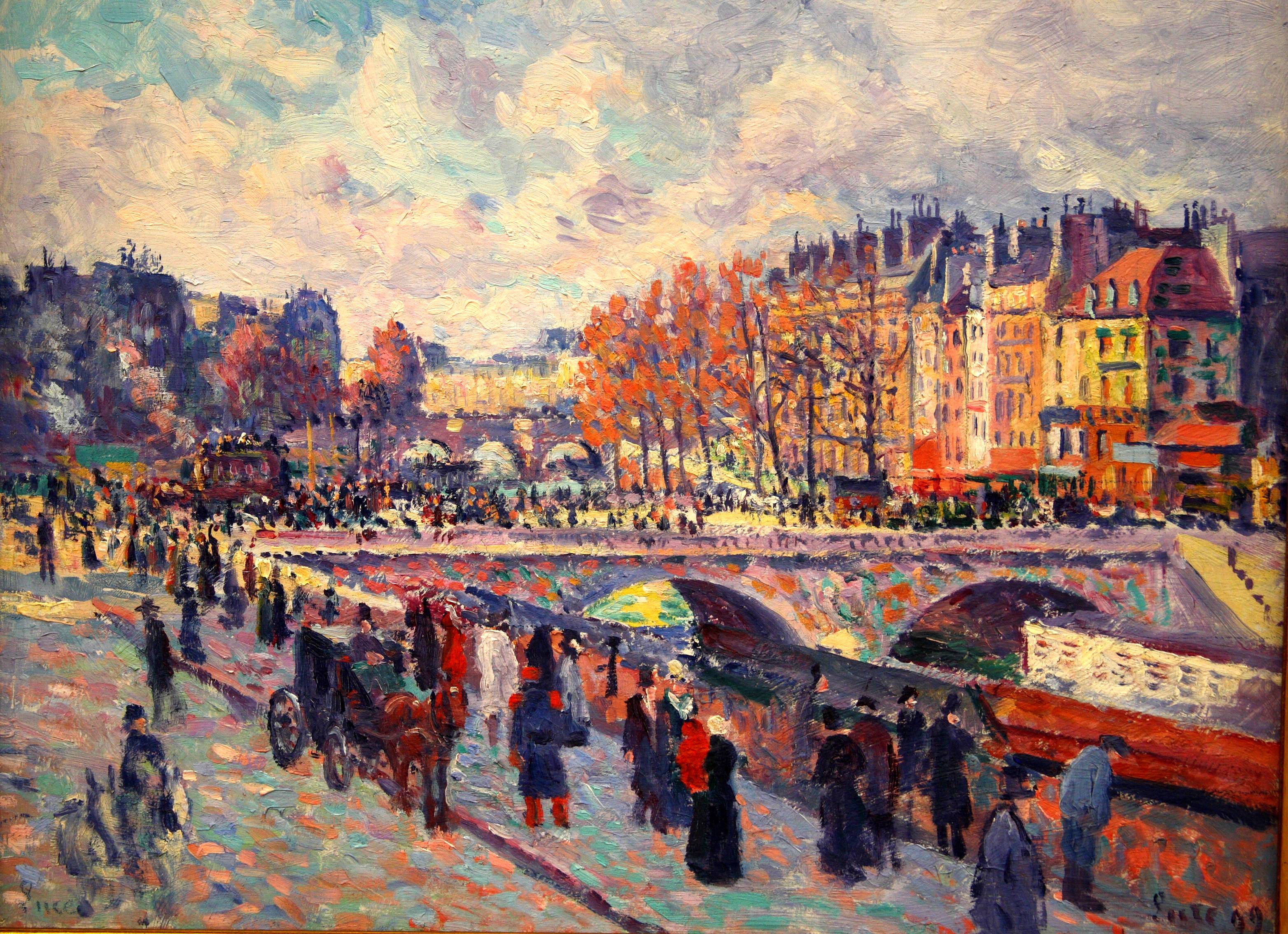 Quayside by the Seine in Paris (1899) – Maximilien Luce Tablo