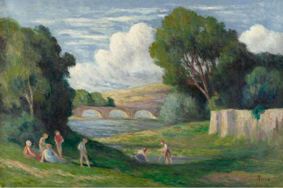 Rolleboise, Bathers Near The Arm Of The Seine (1930) – Maximilien Luce Tablo