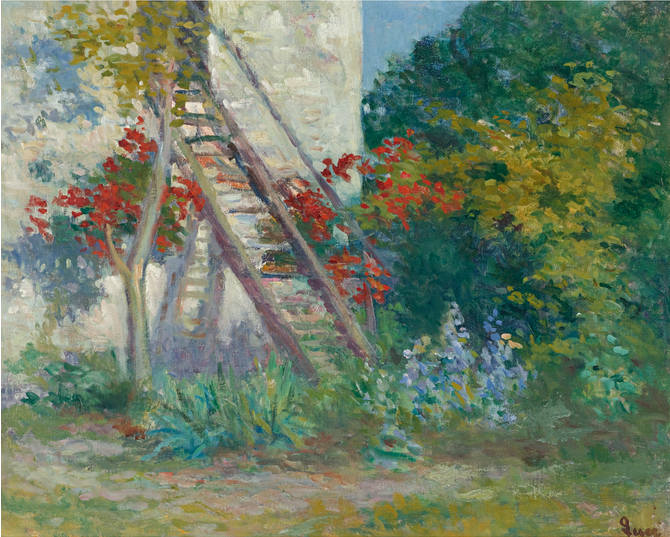 Rolleboise, The Workshop Staircase (1930) – Maximilien Luce Tablo