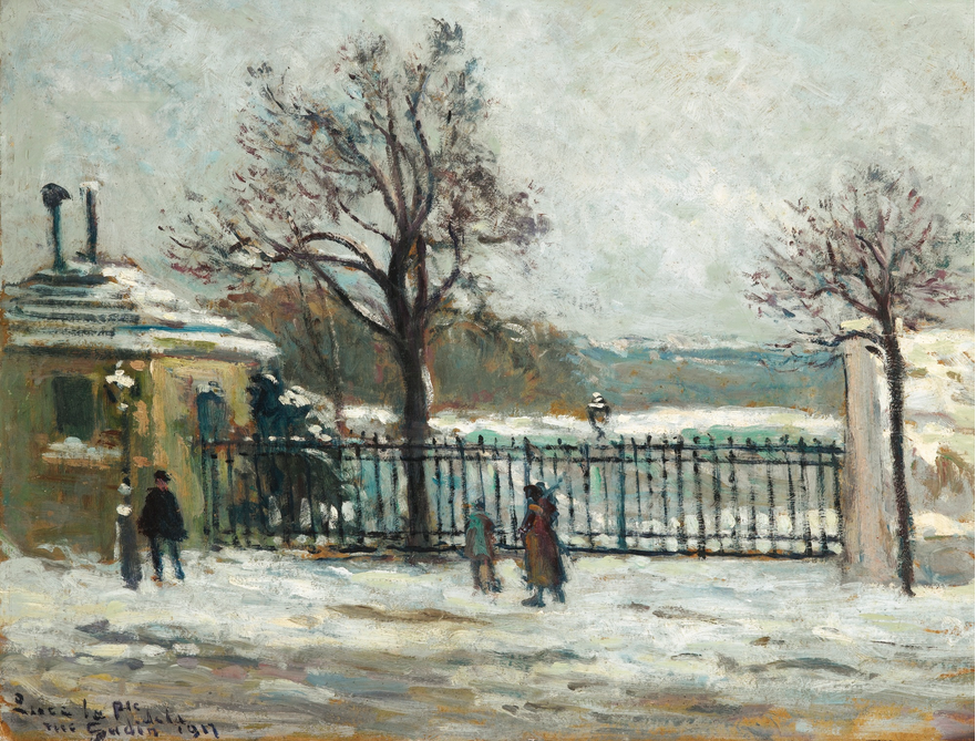 Rue Gudin, Winter View Of The Garden (1917) Maximilien Luce tablo - Dekolata