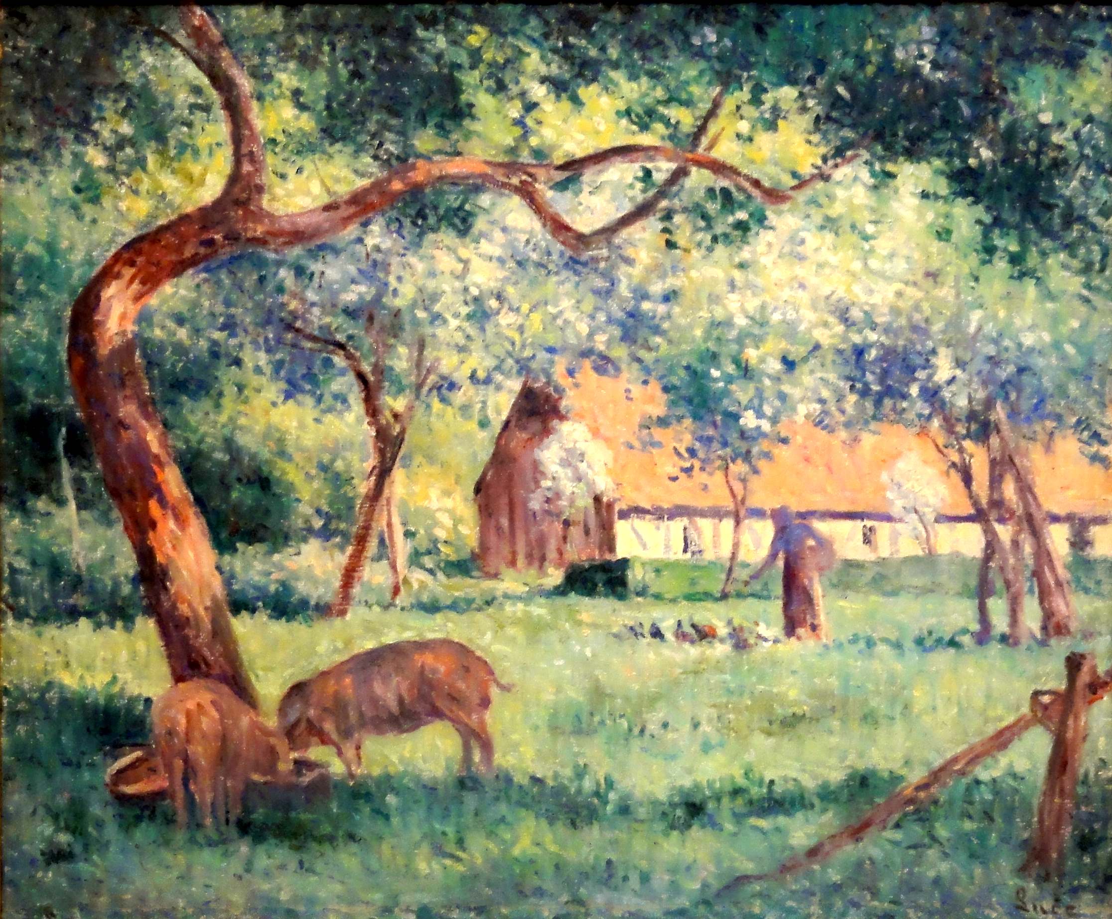 Saint Laurent en Caux, Norman Court (1908) Maximilien Luce tablo - Dekolata