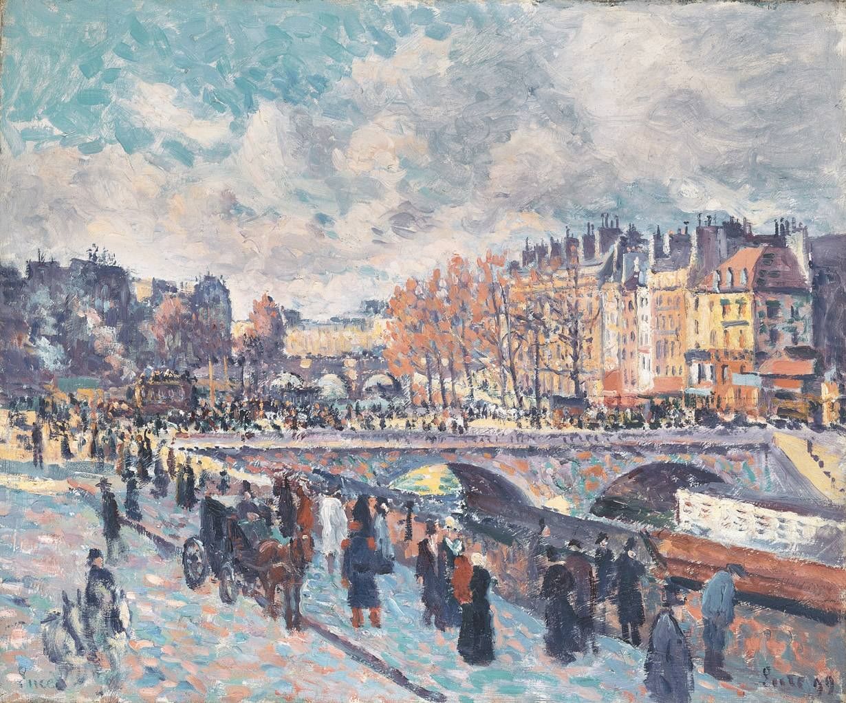 Seinequai in Paris (1899) – Maximilien Luce Tablo
