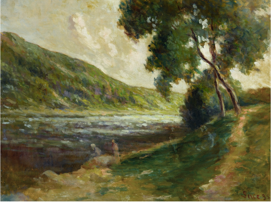 The Banks Of The Seine In The Surroundings Of Rolleboise (1935) Maximilien Luce tablo - Dekolata