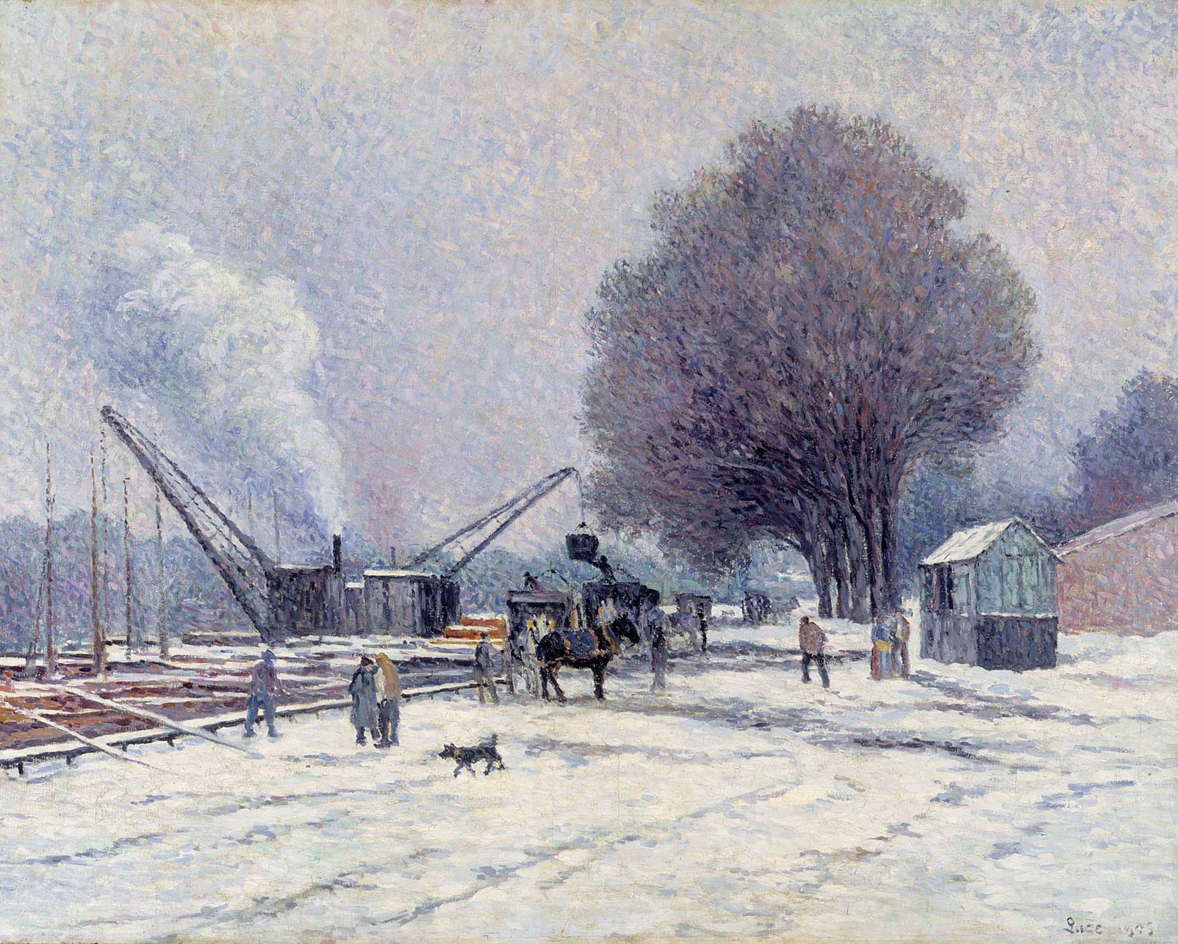 The Boulogne Embankment (1905) Maximilien Luce tablo - Dekolata