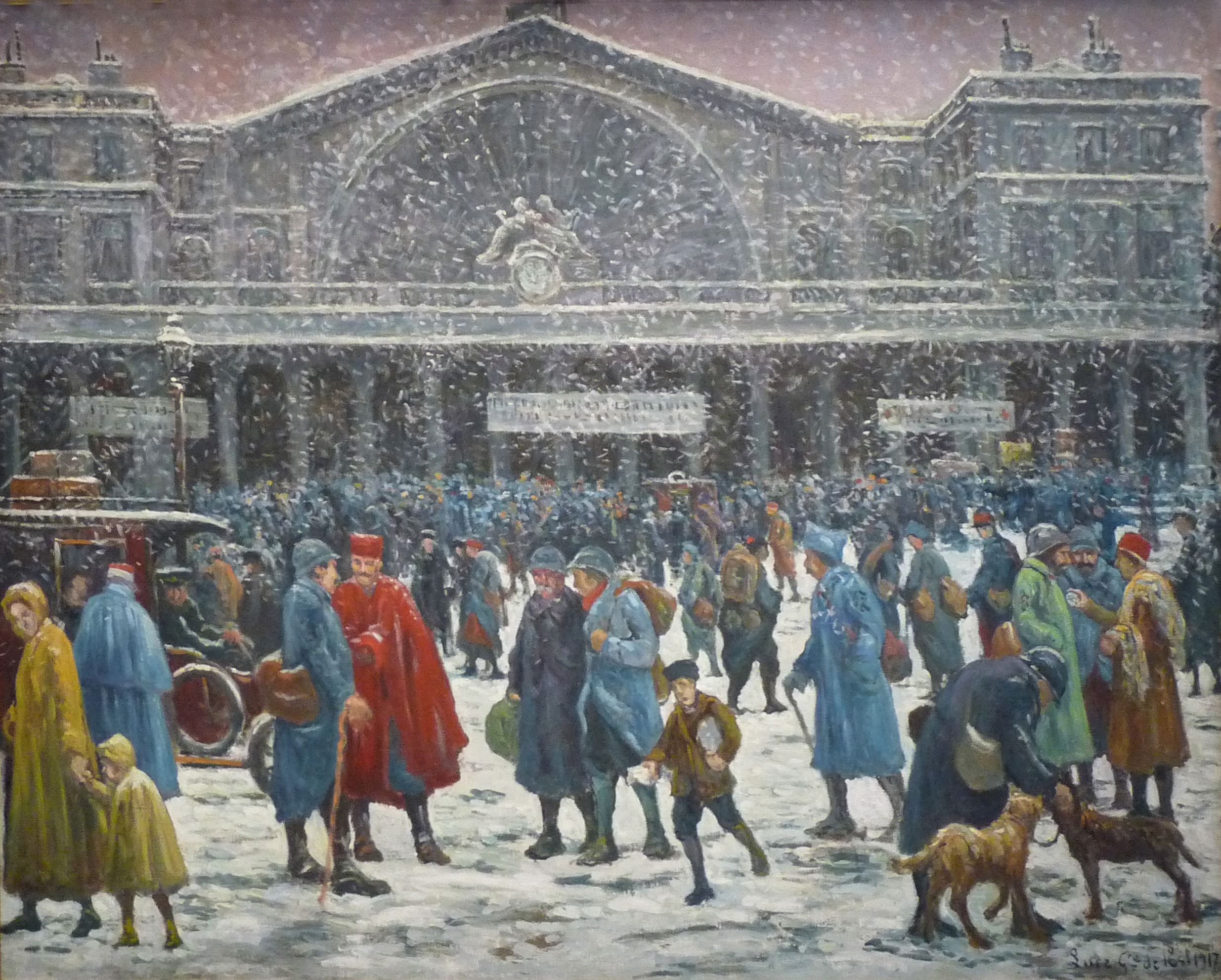 The Eastern Station Under The Snow (1917) Maximilien Luce tablo - Dekolata