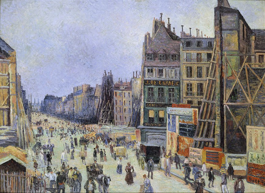 The opening of Rue Réaumur (1896) Maximilien Luce tablo - Dekolata
