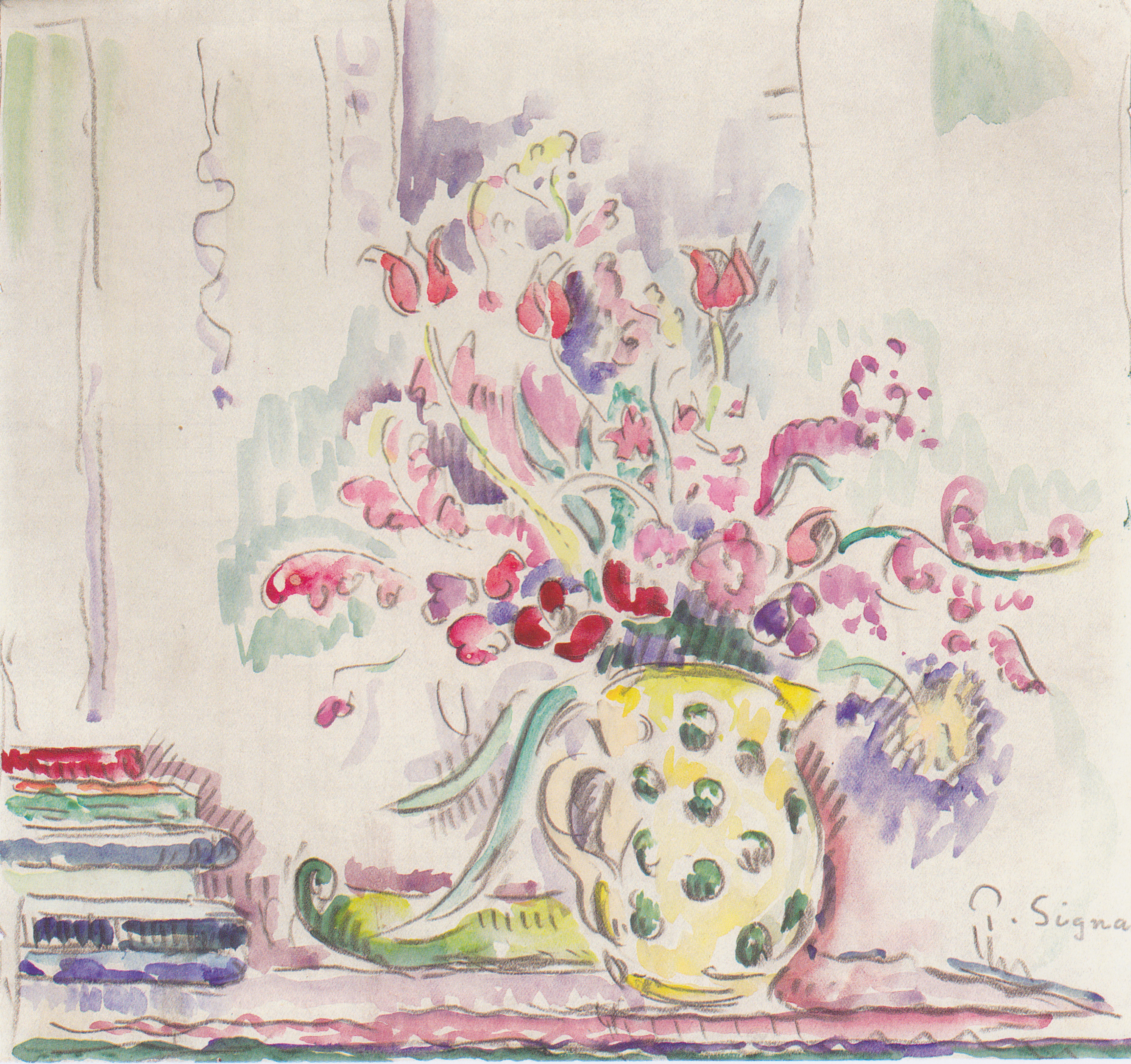 Floral still life (1920) – Paul Signac Tablo