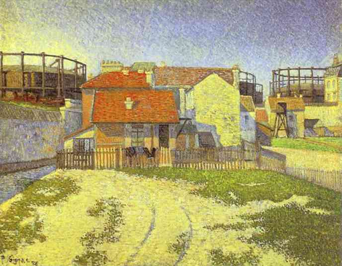 Gasometers at Clichy (1886) Paul Signac tablo - Dekolata