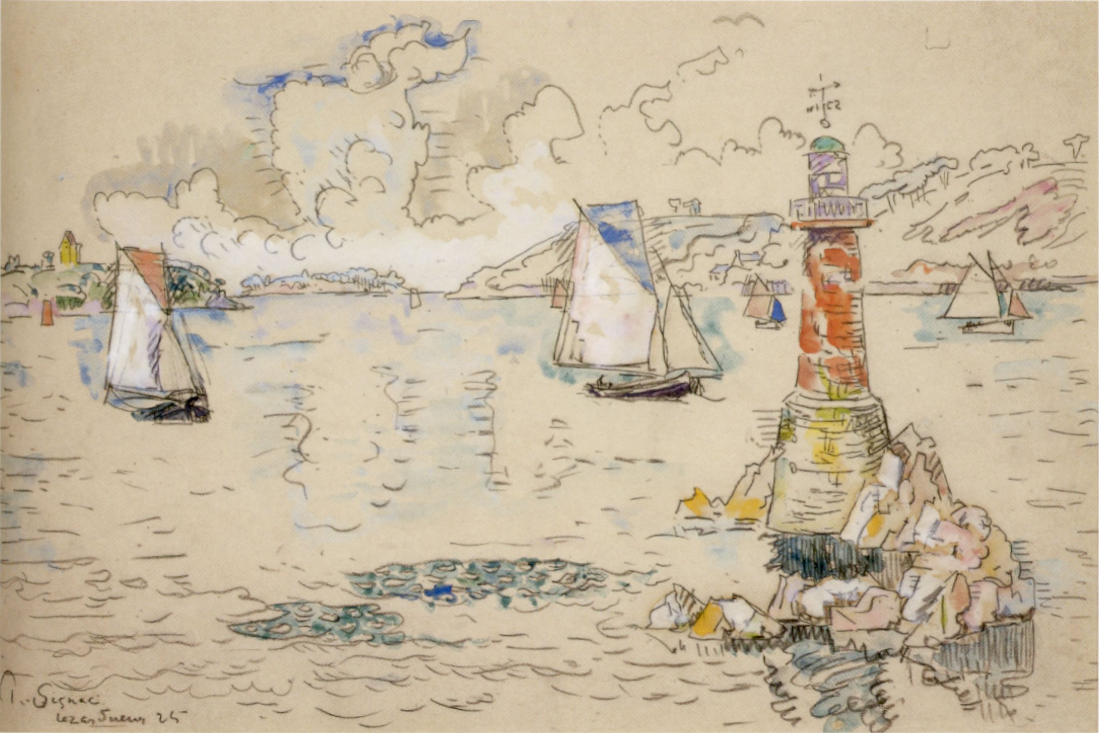 Lézardrieux (1925) Paul Signac tablo - Dekolata