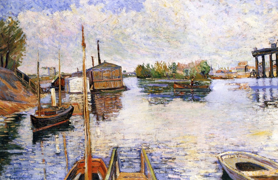Paris, Ponton des Bains Bailet (1885) Paul Signac tablo - Dekolata