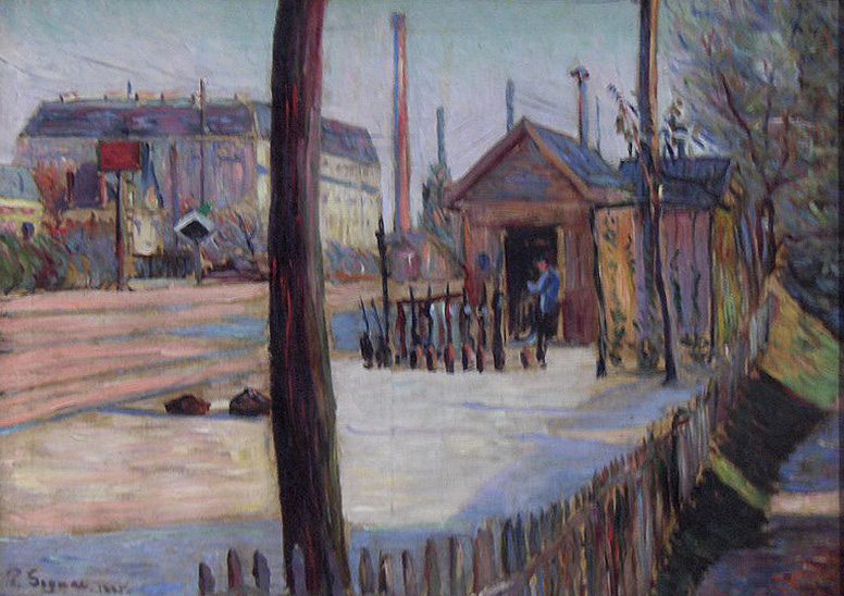 Railway junction near Bois Colombes (1885) Paul Signac tablo - Dekolata