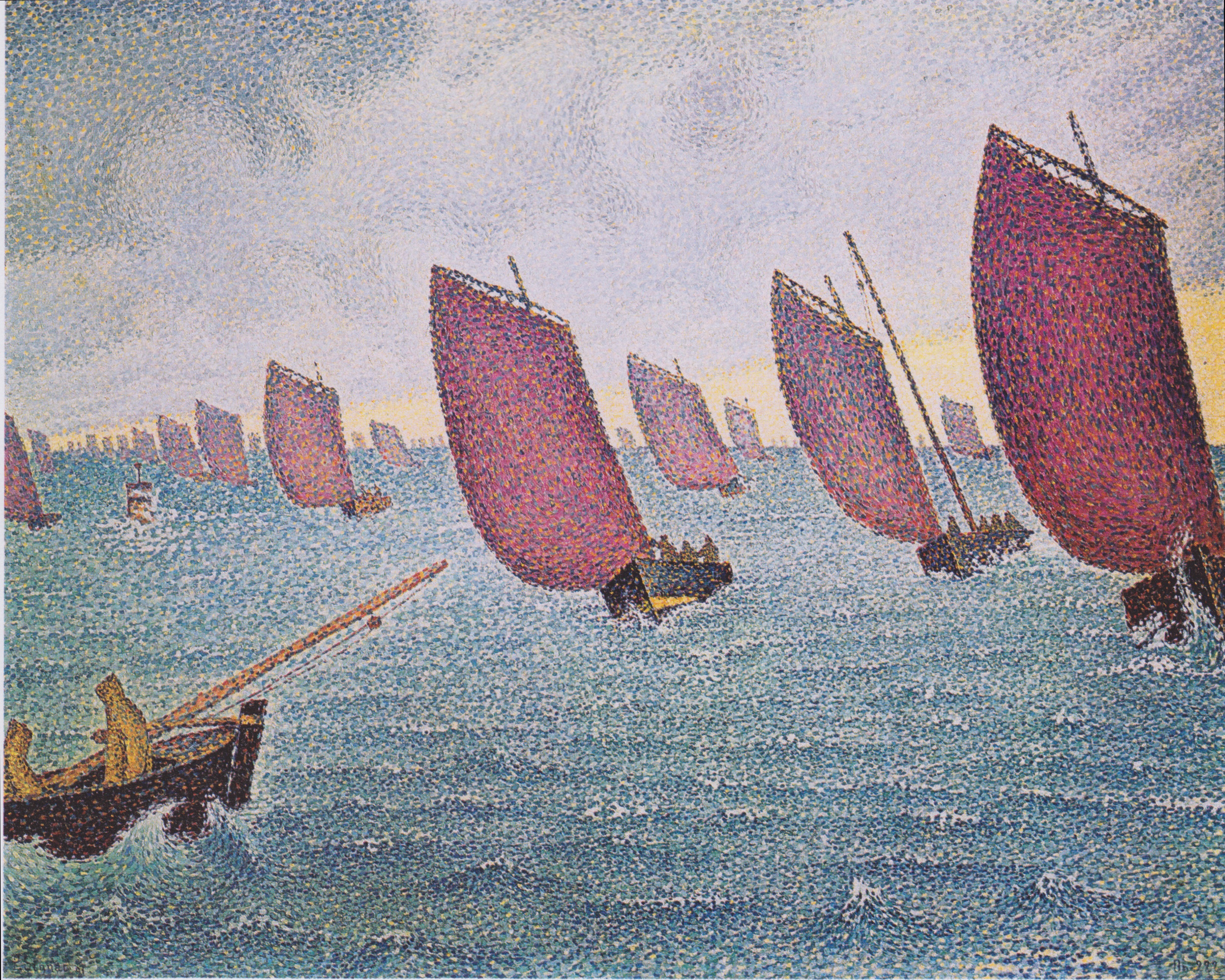Regatta in Concarneau (1891) Paul Signac tablo - Dekolata