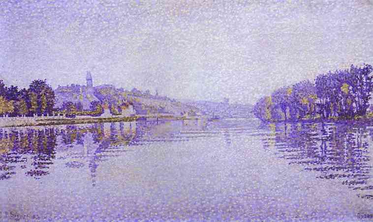 River's Edge The Siene at Herblay (1889) Paul Signac tablo - Dekolata