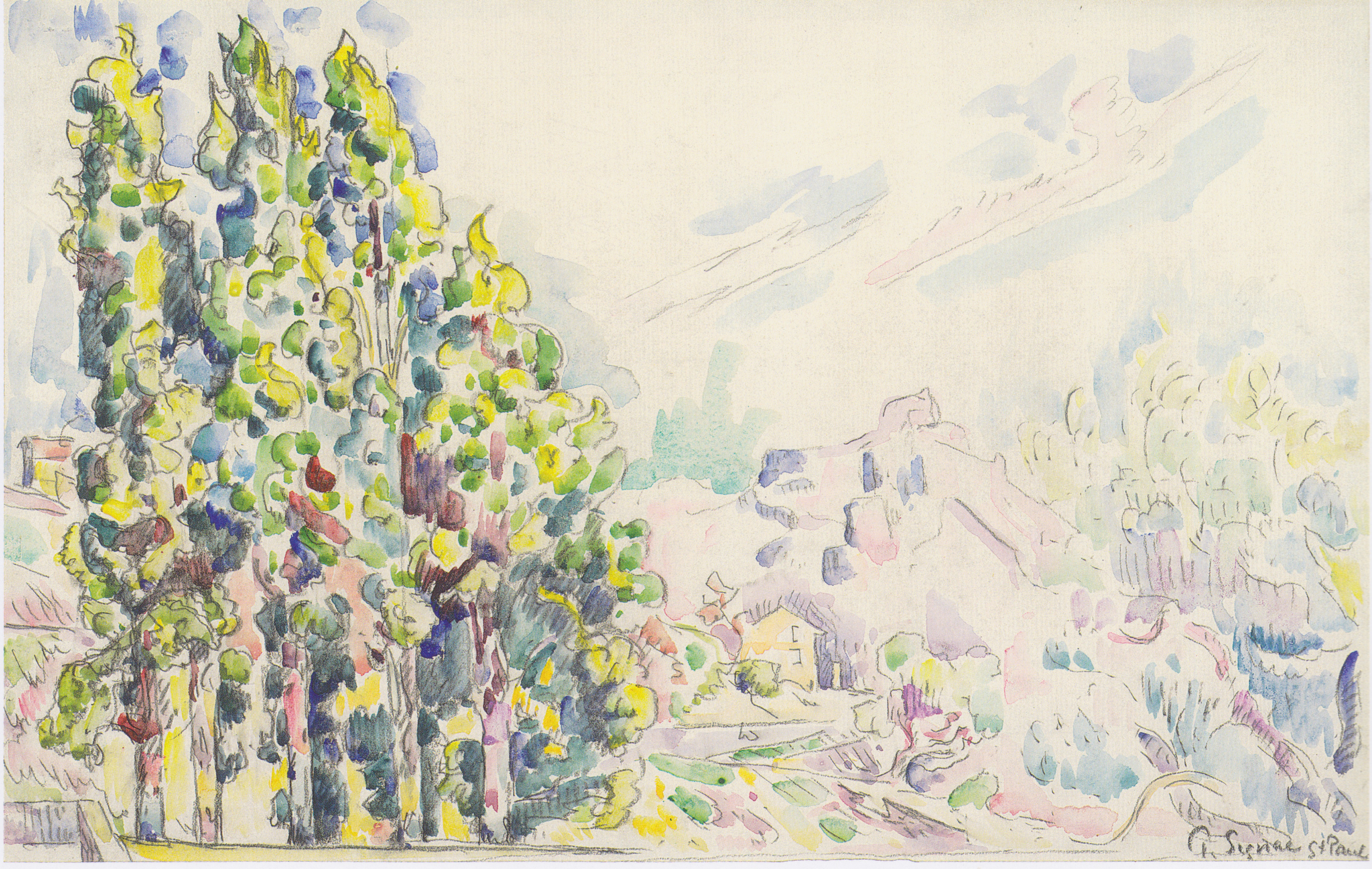 Saint Paul de Vence (1921) Paul Signac tablo - Dekolata