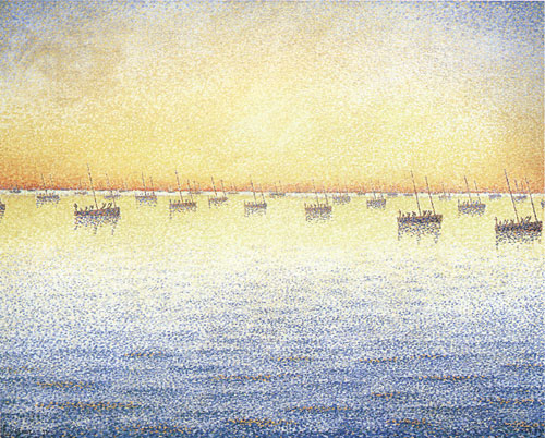 Setting Sun. Sardine Fishing. Adagio (1891) Paul Signac tablo - Dekolata