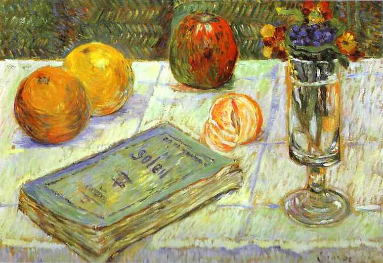 Still Life with a Book (1883) Paul Signac tablo - Dekolata