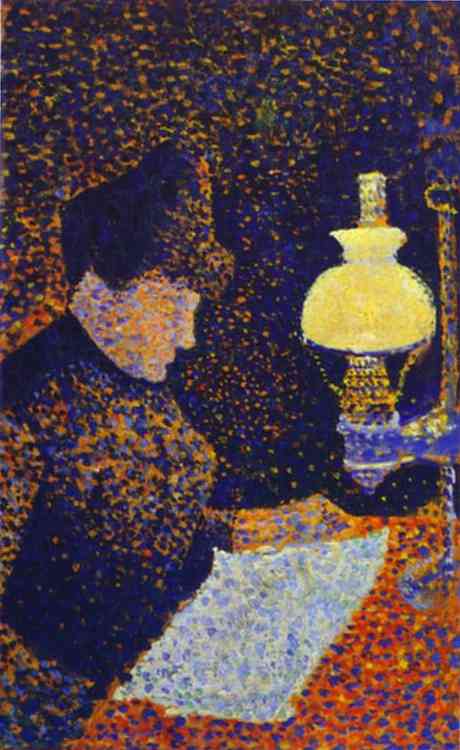 Woman by a lamp (1890) Paul Signac tablo - Dekolata
