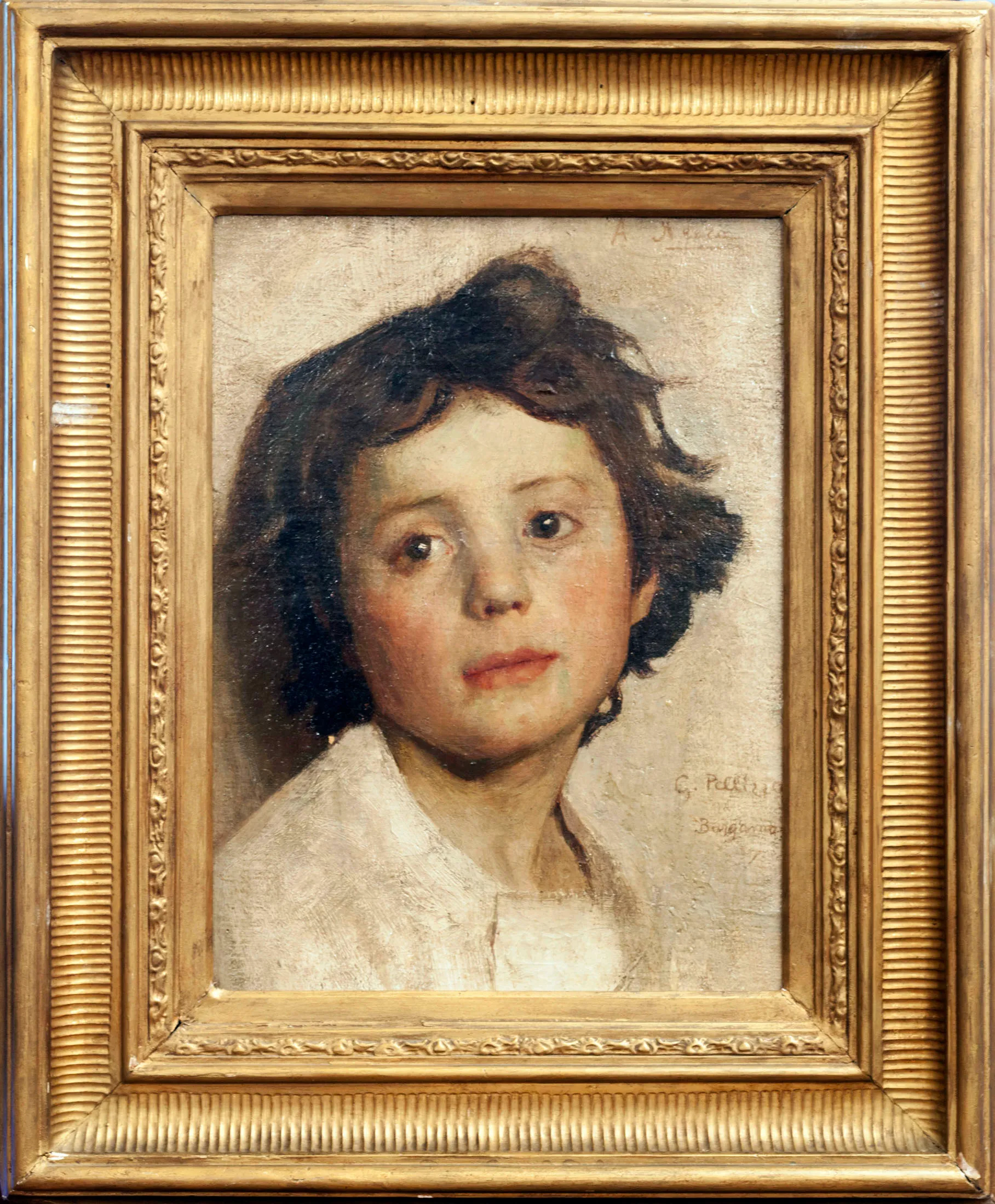 Face study. Portrait of a little girl (1889) Giuseppe Pellizza da Volpedo tablo - Dekolata