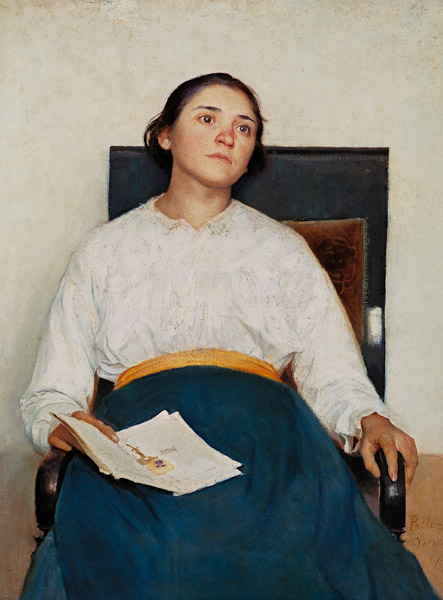 Memory of a pain (Portrait of Santina Negri) (1889) Giuseppe Pellizza da Volpedo tablo - Dekolata