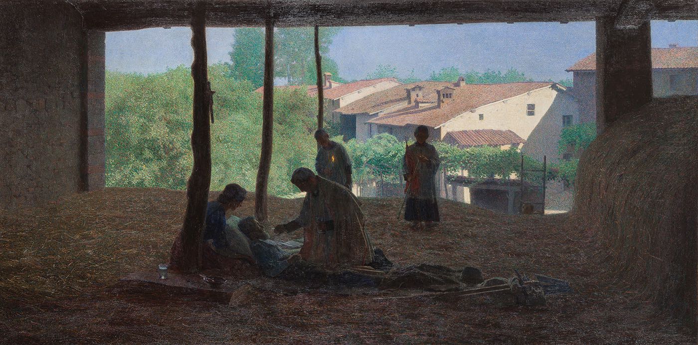 On the barn (1893) Giuseppe Pellizza da Volpedo tablo - Dekolata