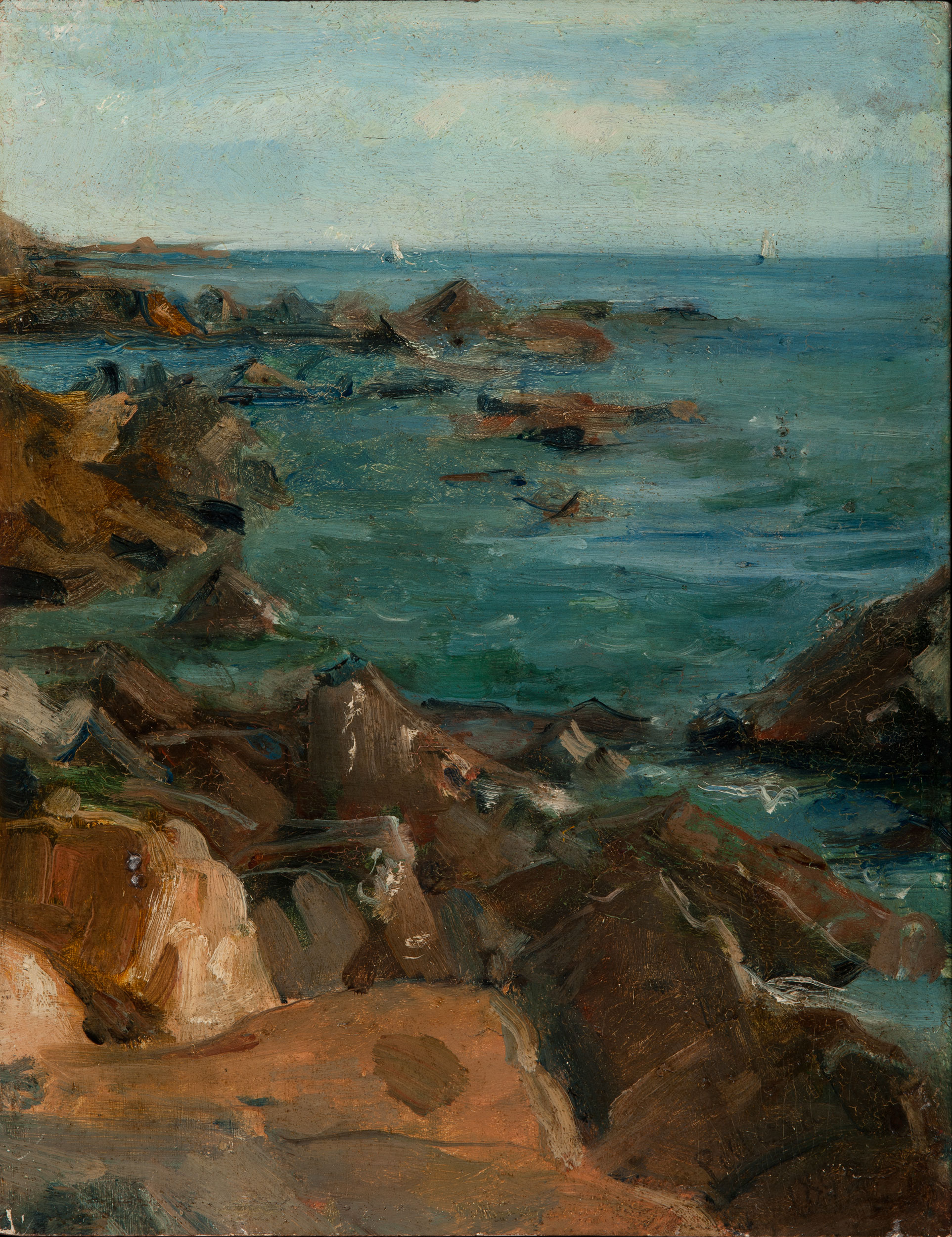 Rocky cliff in Sturla (1890) – Giuseppe Pellizza da Volpedo Tablo
