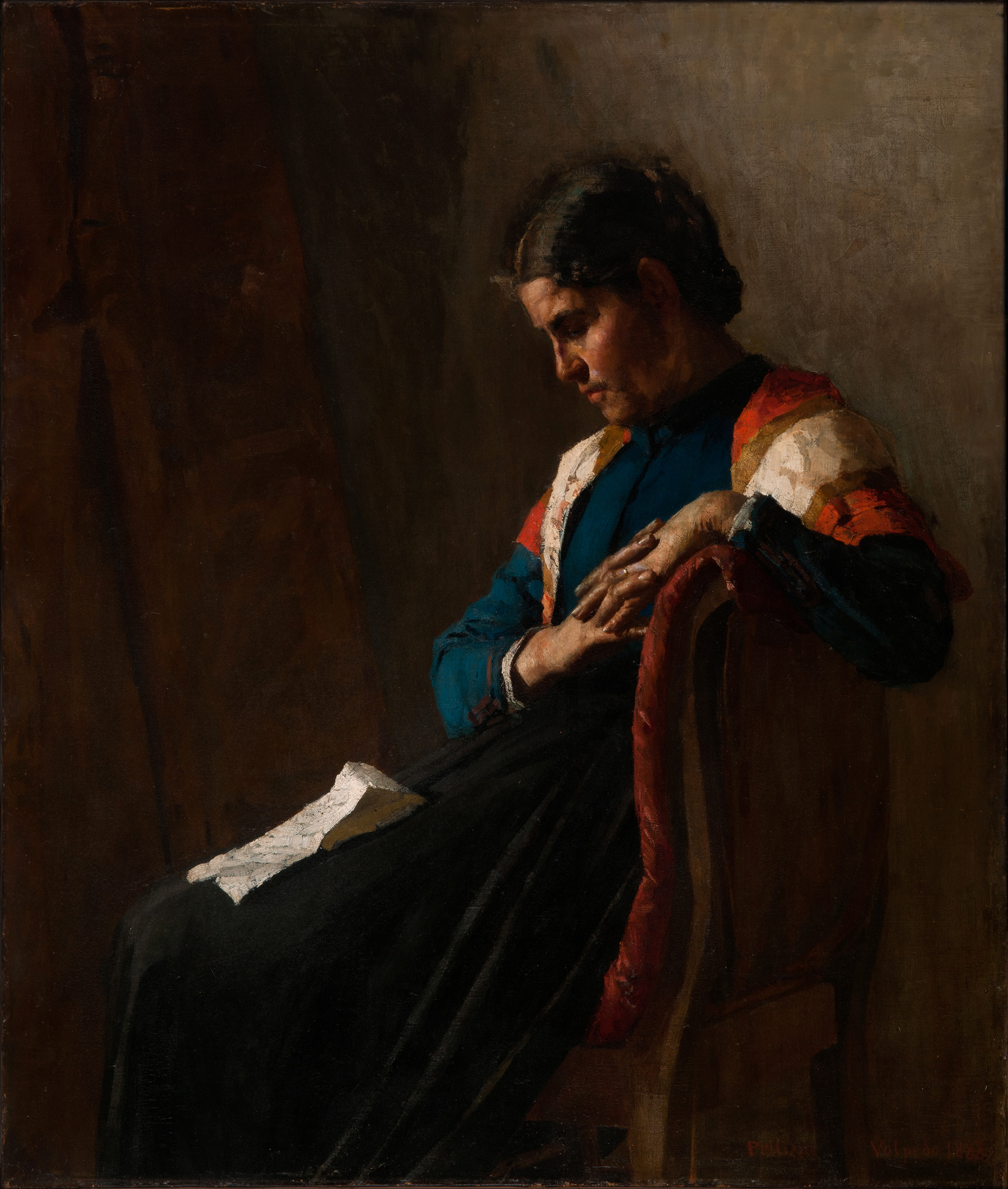 The emigrant's wife, or The emigrant's letter (1888) Giuseppe Pellizza da Volpedo tablo - Dekolata