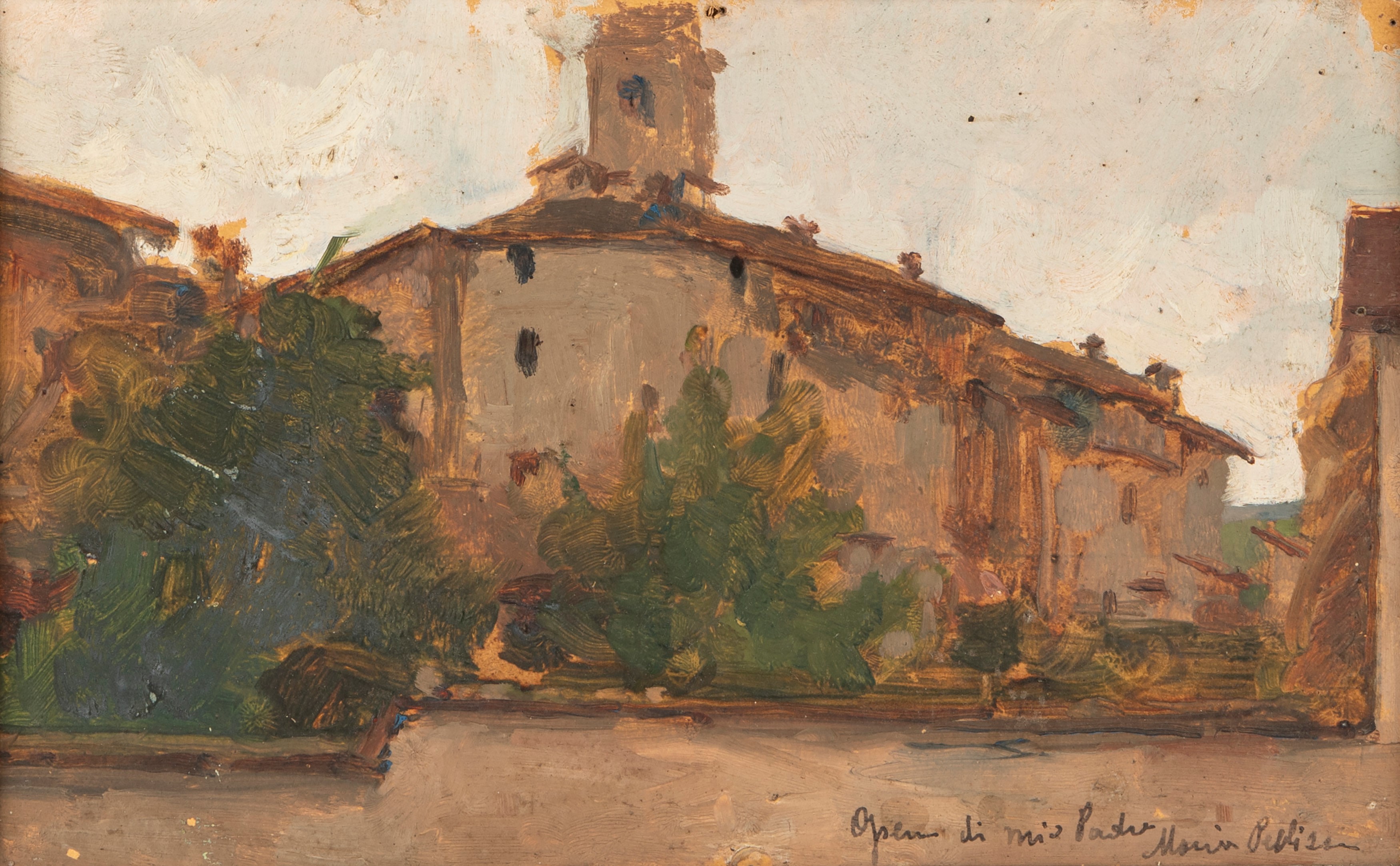 The village of Volpedo with the church of San Pietro Apostolo (1890) – Giuseppe Pellizza da Volpedo Tablo
