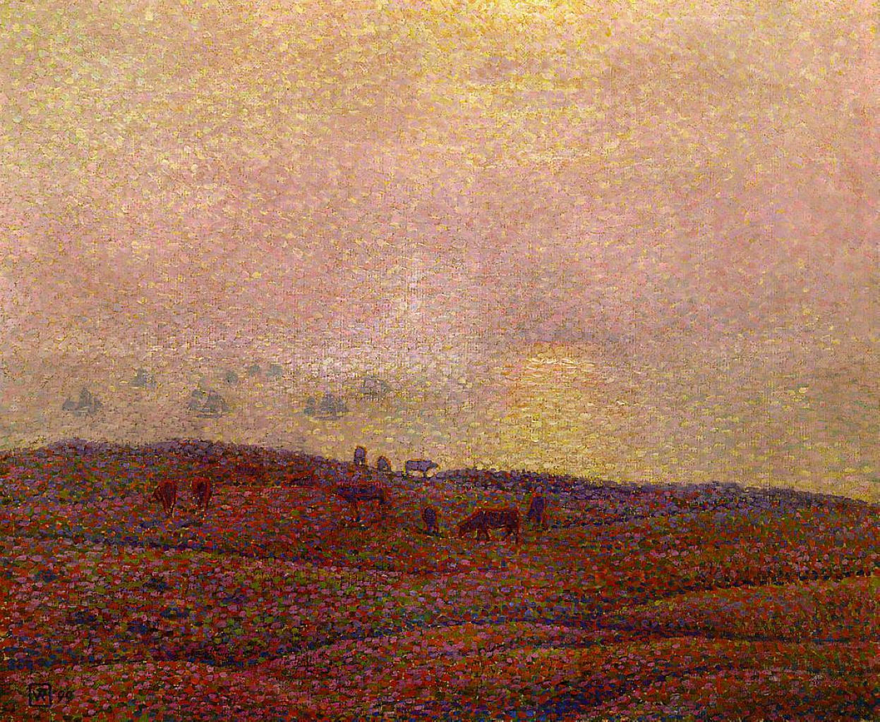 Cows in a Landscape (1899) Théo van Rysselberghe tablo - Dekolata