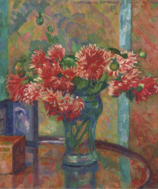 Dahlias (to Mme Madeleine E.R Bonnet) (1912) – Théo van Rysselberghe Tablo