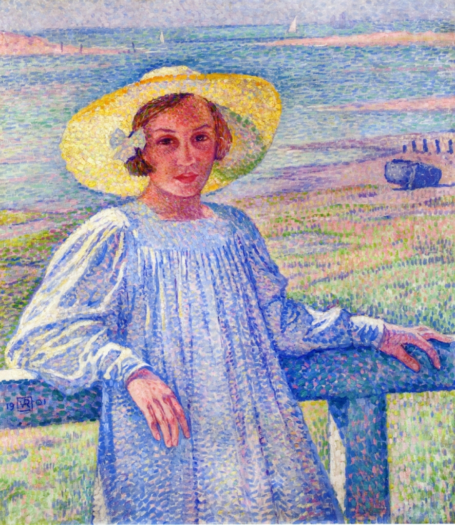 Elisaeth van Rysselberghe in a Straw Hat (1901) Théo van Rysselberghe tablo - Dekolata