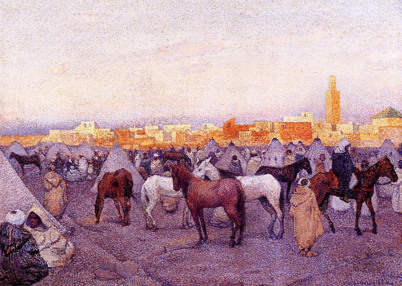 Encampment near a Moroccan Village (1888) Théo van Rysselberghe tablo - Dekolata