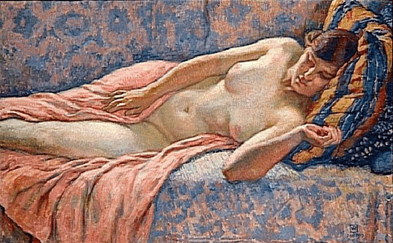 Etude of Female Nude (1914) – Théo van Rysselberghe Tablo