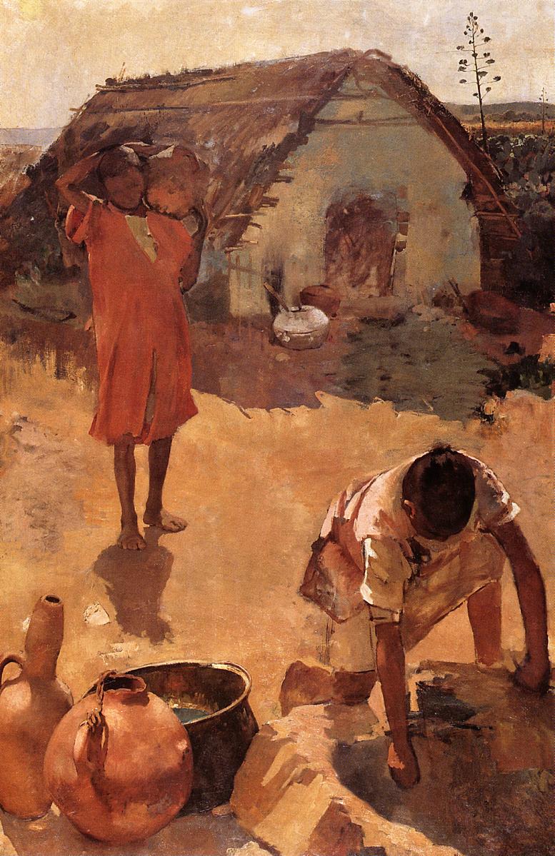 Figures near a Well in Morocco (1883) – Théo van Rysselberghe Tablo