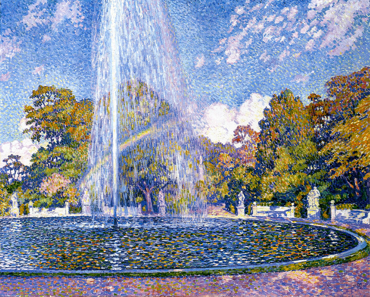 Fountain at San Souci (1903) – Théo van Rysselberghe Tablo